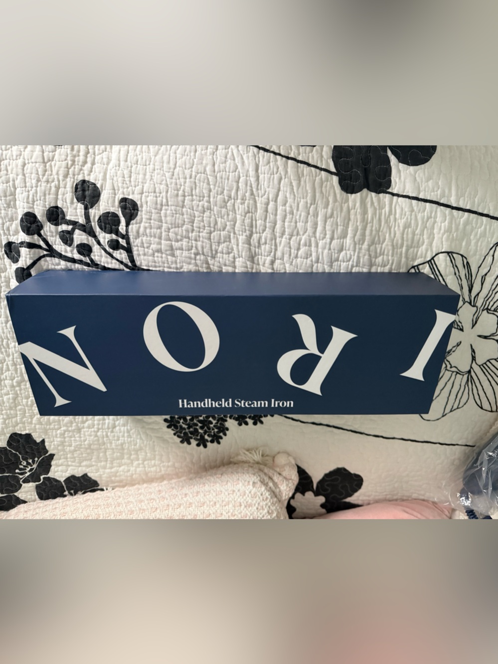 NOR Handheld Steam Iron Box in Navy and White